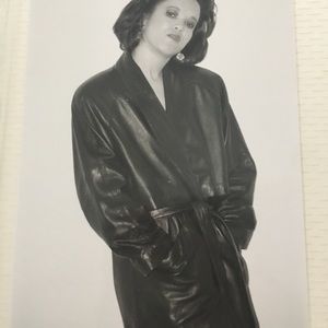 Pelli studio long trench leather coat used 1x